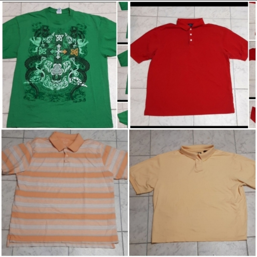 Mens Shirt box of 4 Tshirts Polo sz XL Mixed Box Lot short sleeve
